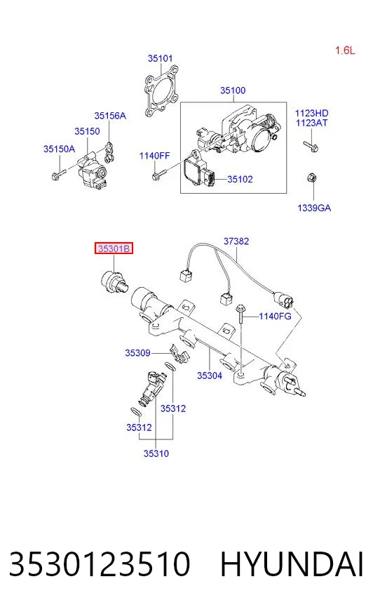 3530123510 Hyundai/Kia Regulator ciśnienia paliwa w listwie paliwowej