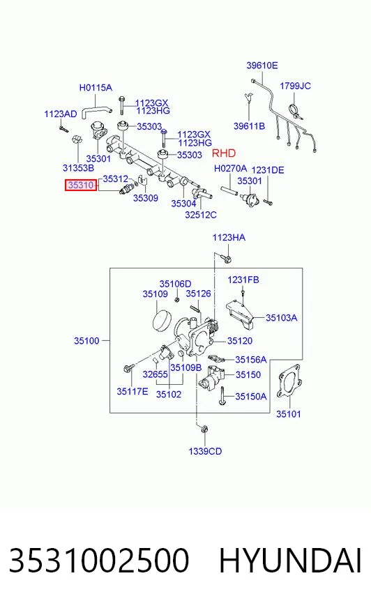 3531002500 Hyundai/Kia Wtryskiwacz paliwa