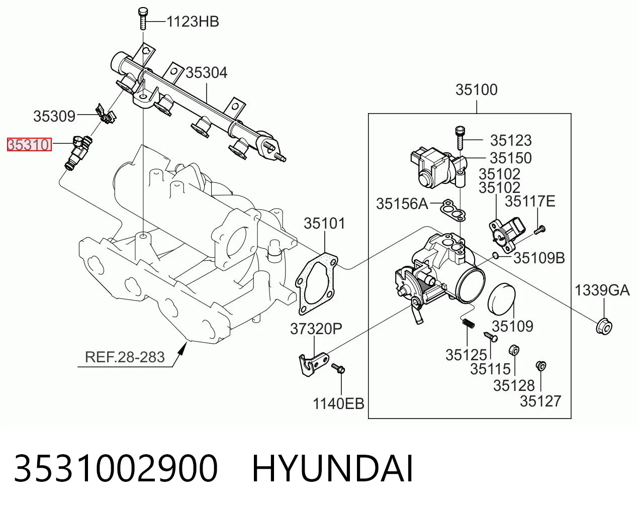 3531002900 Hyundai/Kia Wtryskiwacz paliwa
