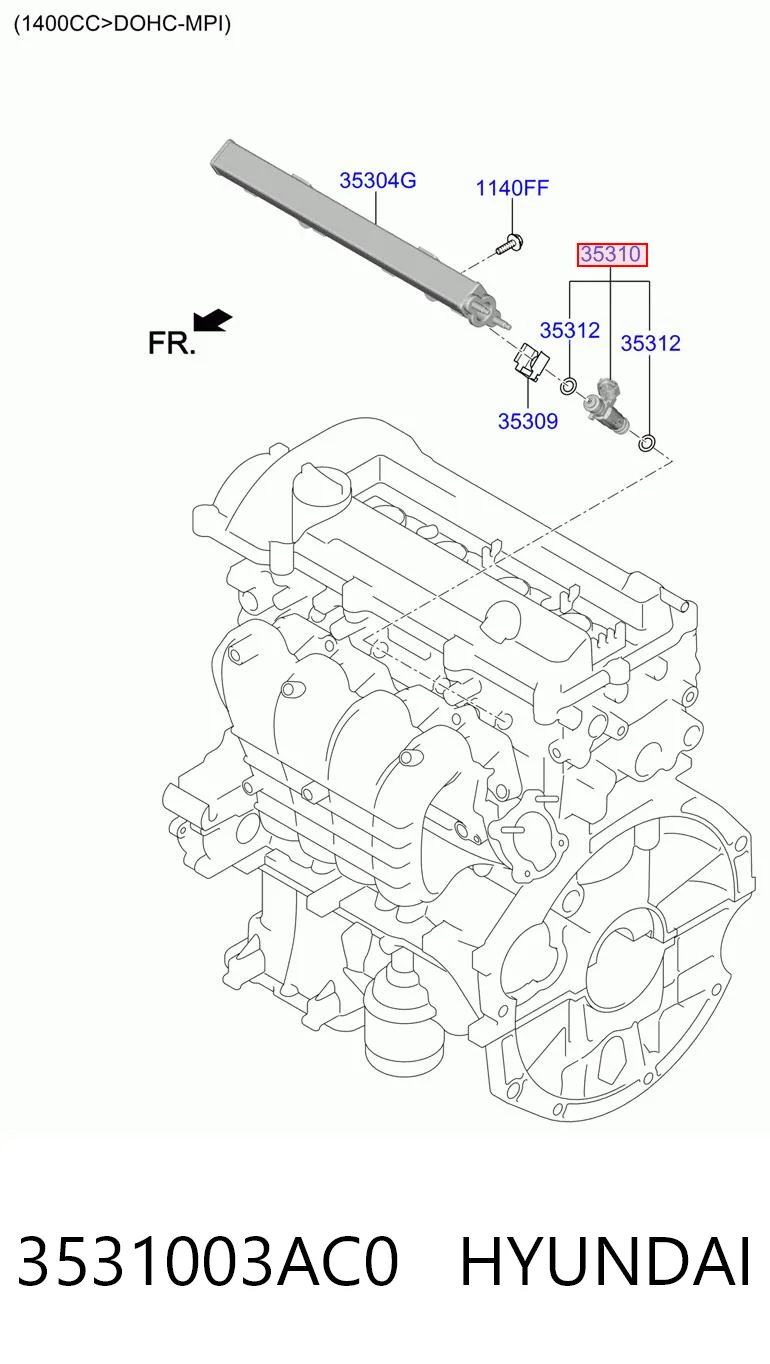 3531003AC0 Hyundai/Kia Wtryskiwacz paliwa