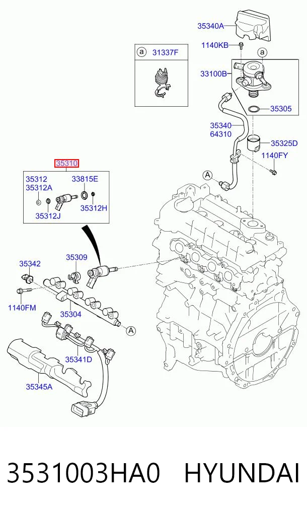 3531003HA0 Hyundai/Kia Wtryskiwacz paliwa