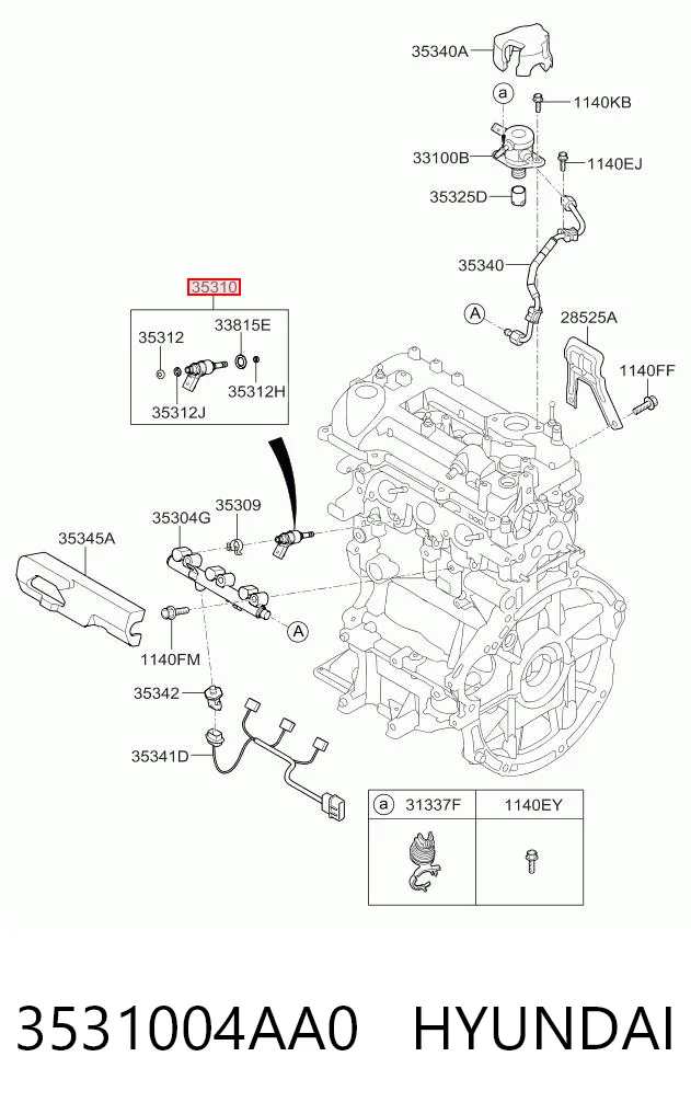 3531004AA0 Hyundai/Kia Wtryskiwacz paliwa