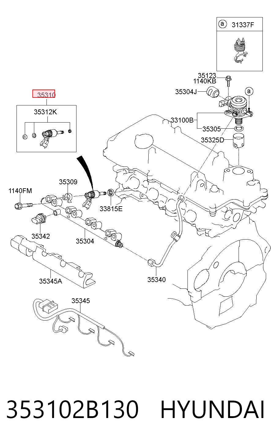 353102B130 Hyundai/Kia Wtryskiwacz paliwa