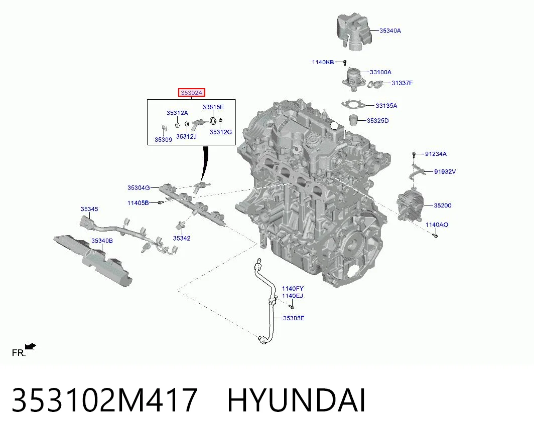 353102M417 Hyundai/Kia Wtryskiwacz paliwa