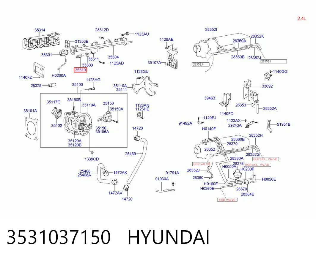 3531037150 Hyundai/Kia Wtryskiwacz paliwa