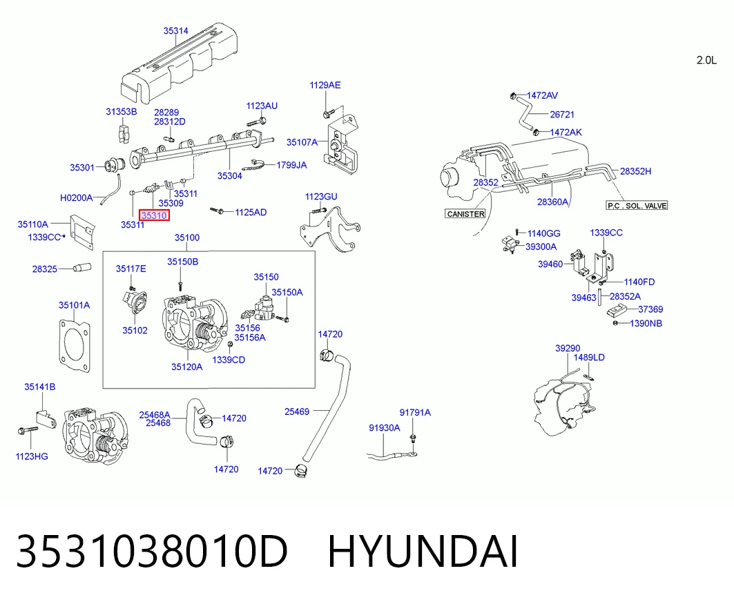3531038010D Hyundai/Kia Wtryskiwacz paliwa