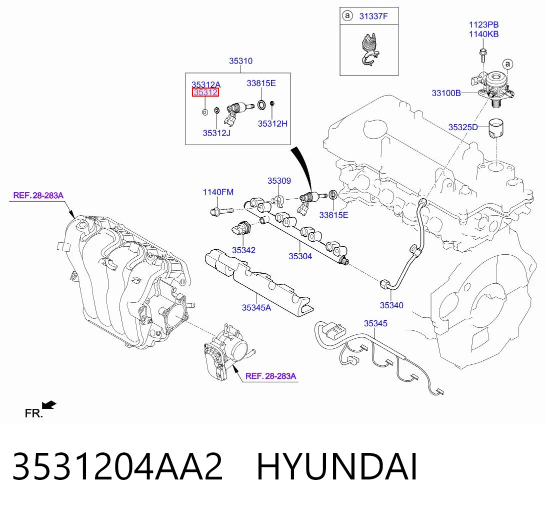 3531204AA2 Hyundai/Kia Pierścień uszczelniający wtryskiwacza