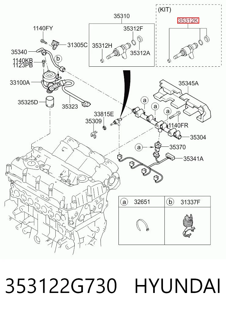 353122G730 Hyundai/Kia Zestaw naprawczy wtryskiwacza