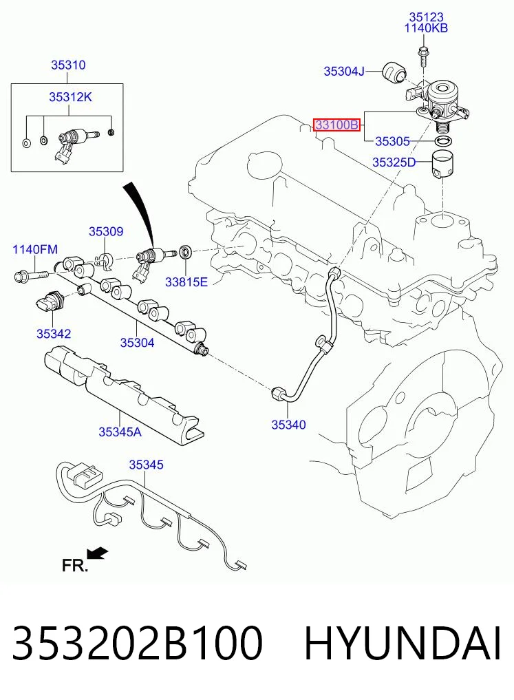 353202B100 Hyundai/Kia Pompa wtryskowa wysokiego ciśnienia