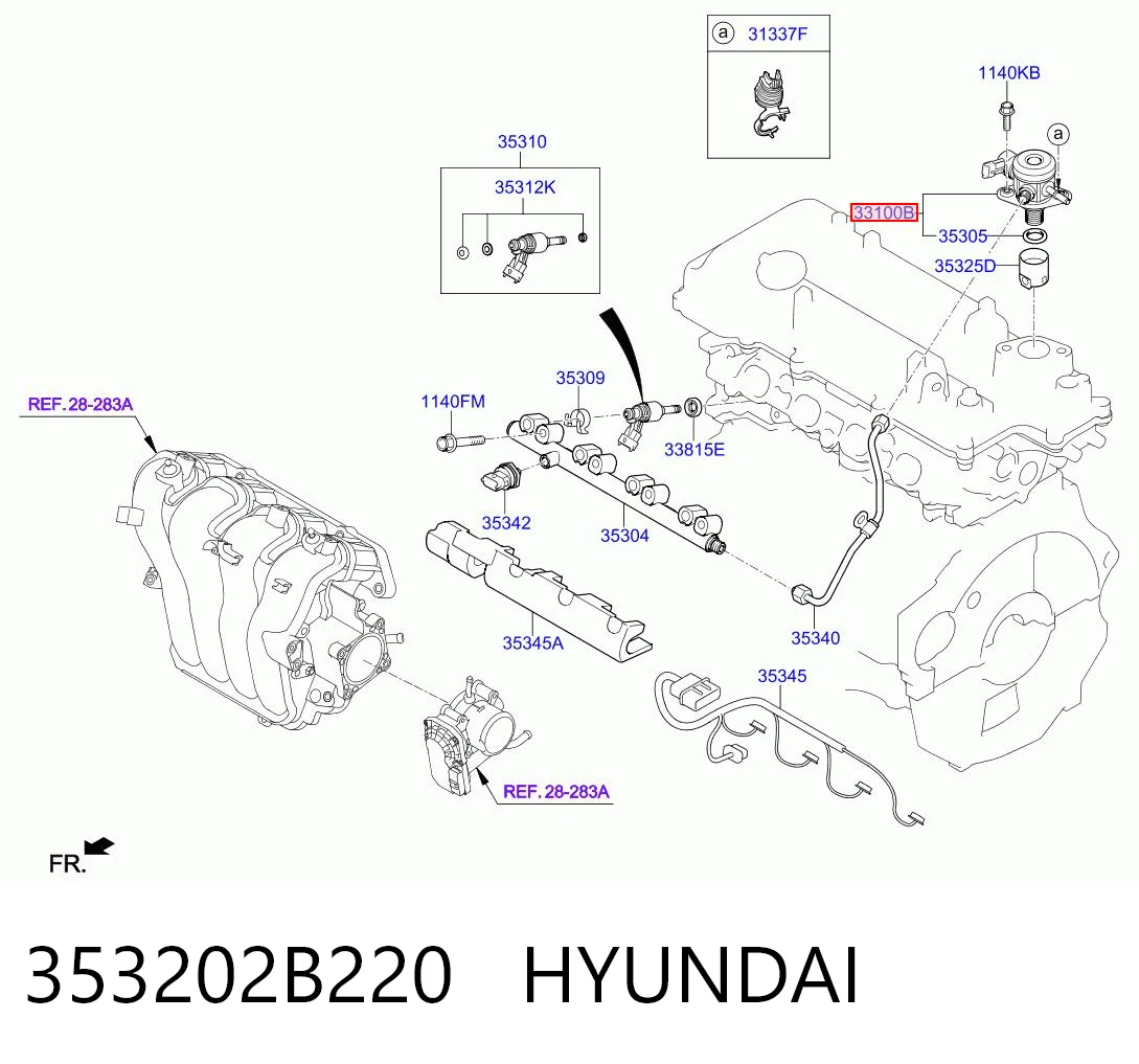 353202B220 Hyundai/Kia Pompa wtryskowa wysokiego ciśnienia