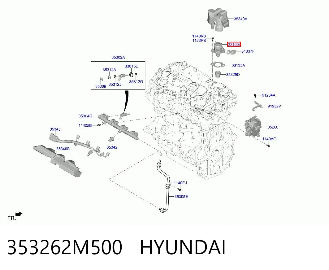 353262M500 Hyundai/Kia Pompa wtryskowa wysokiego ciśnienia