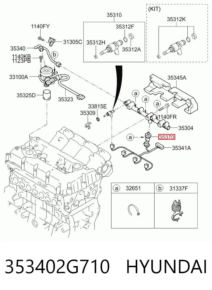 353402G710 Hyundai/Kia Czujnik ciśnienia paliwa