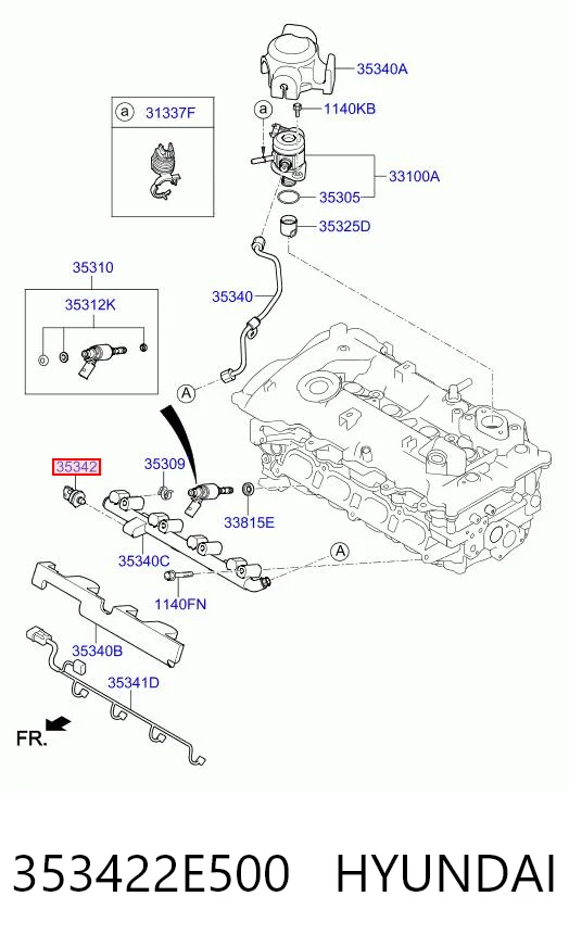 353422E500 Hyundai/Kia Czujnik ciśnienia paliwa