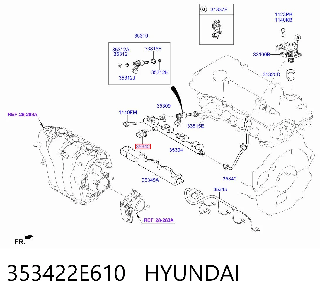Czujnik ciśnienia paliwa do Hyundai Elantra VI AD