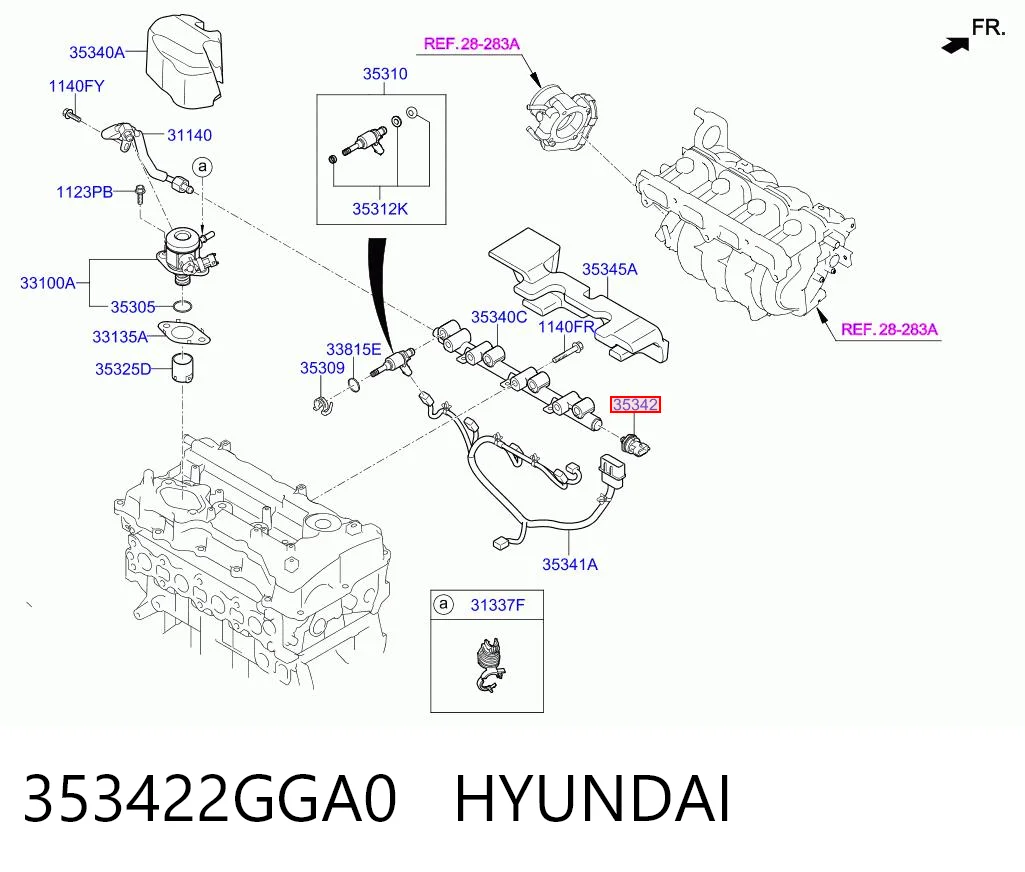 353422GGA0 Hyundai/Kia Czujnik ciśnienia paliwa