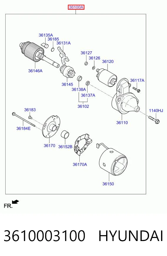 3610003100 Hyundai/Kia Rozrusznik