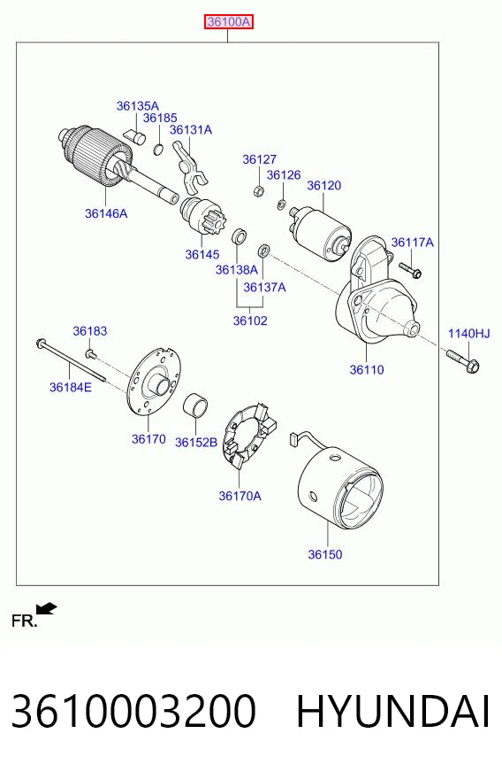 3610003200 Hyundai/Kia Rozrusznik