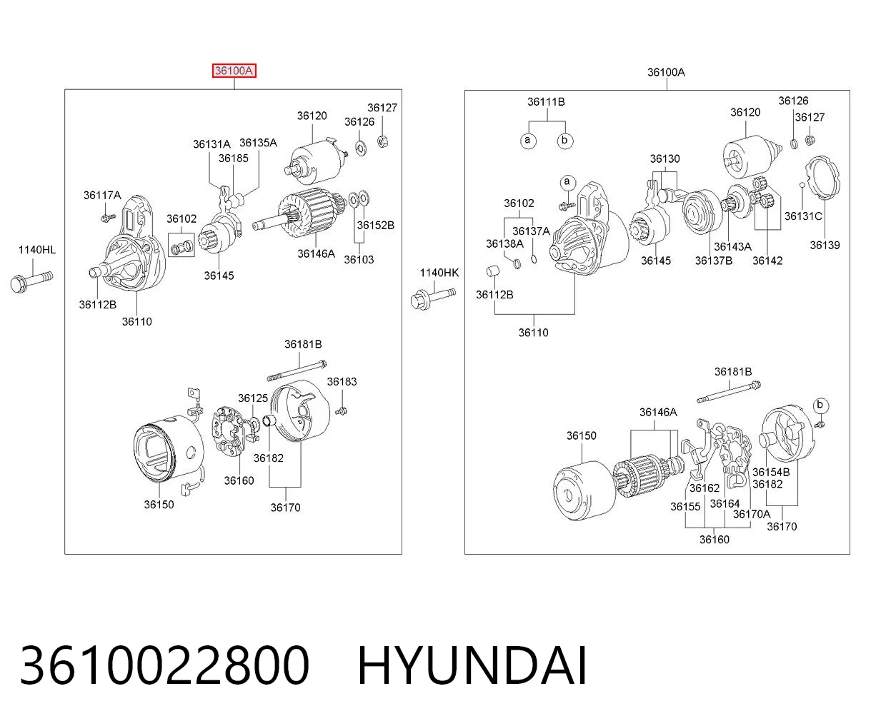 3610022800 Hyundai/Kia Rozrusznik