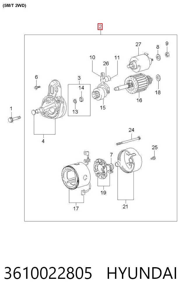 3610022805 Hyundai/Kia Rozrusznik
