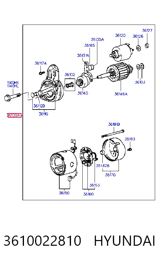3610022810 Hyundai/Kia Rozrusznik