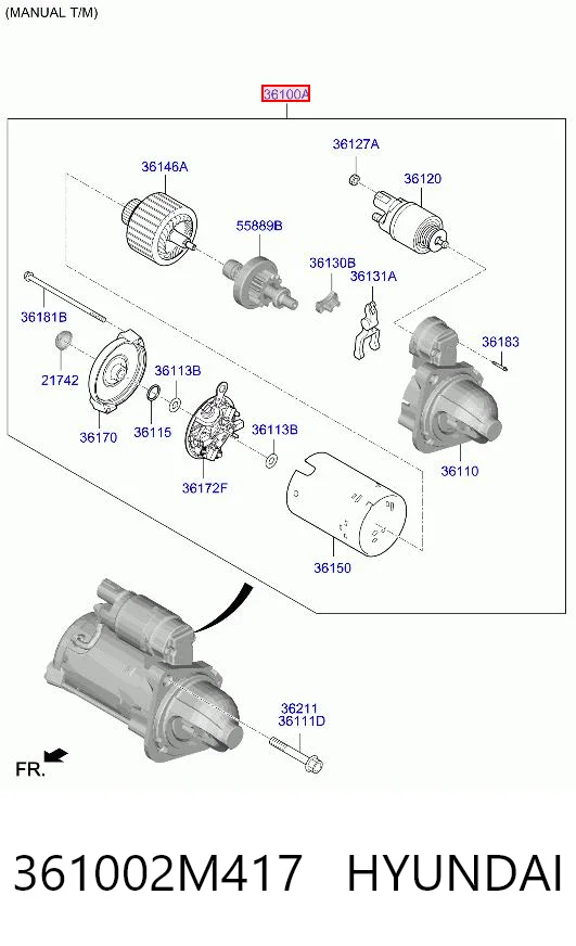 361002M417 Hyundai/Kia Rozrusznik