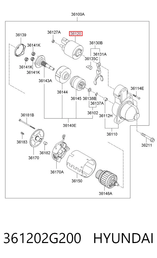 Elektromagnes rozrusznika do Hyundai Santa Fe III DM