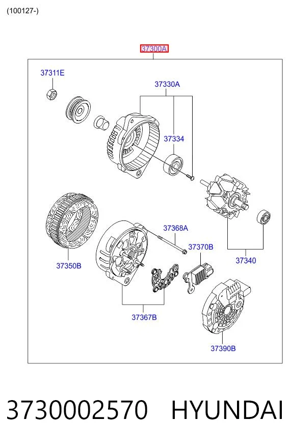 3730002570 Hyundai/Kia Alternator