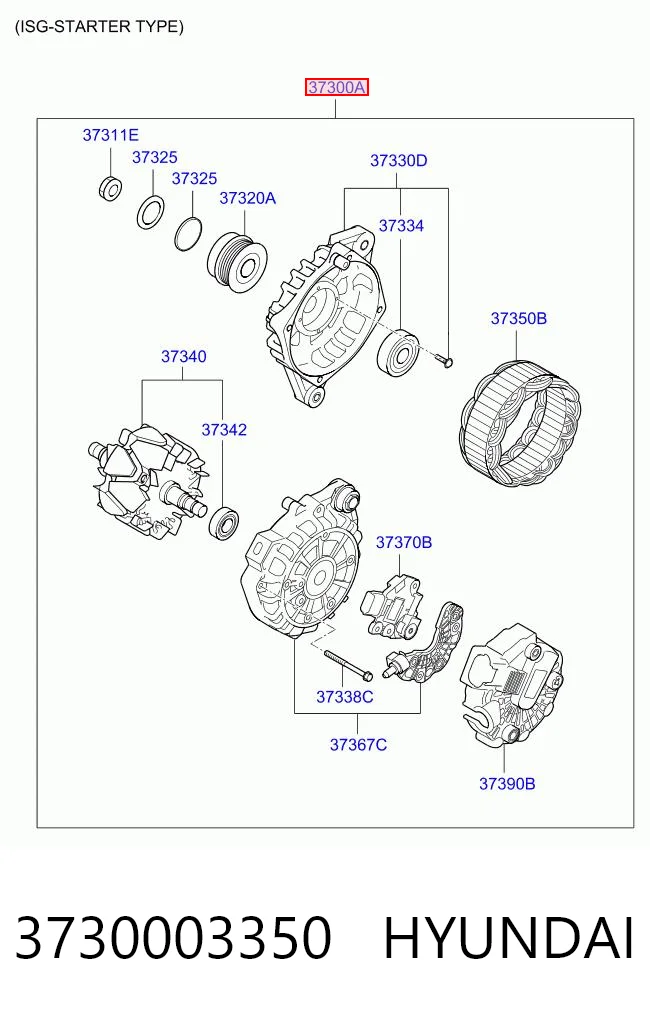 3730003350 Hyundai/Kia Alternator