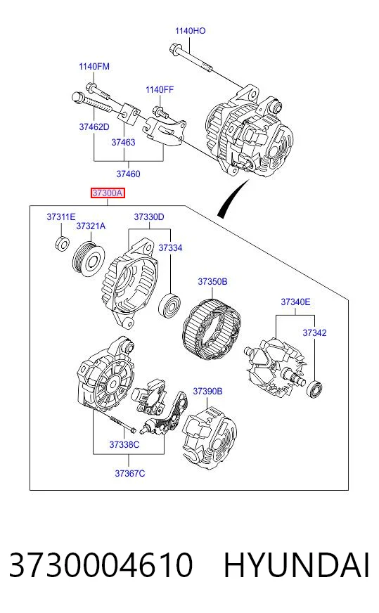 3730004610 Hyundai/Kia Alternator