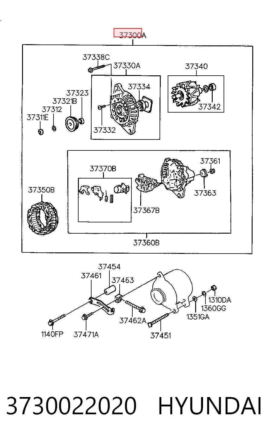 3730022020 Hyundai/Kia Alternator