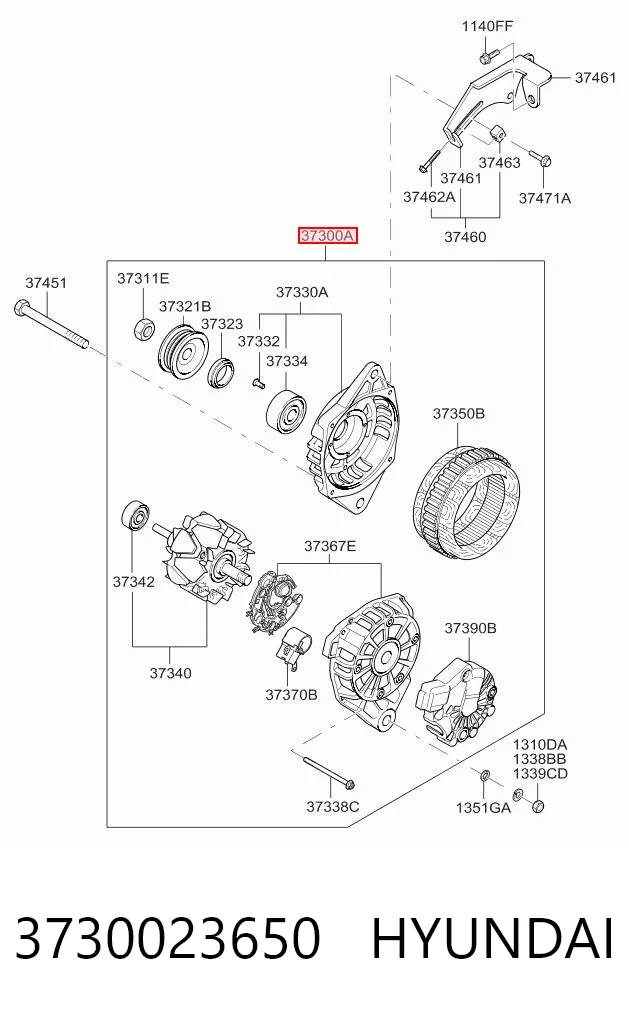 3730023650 Hyundai/Kia Alternator