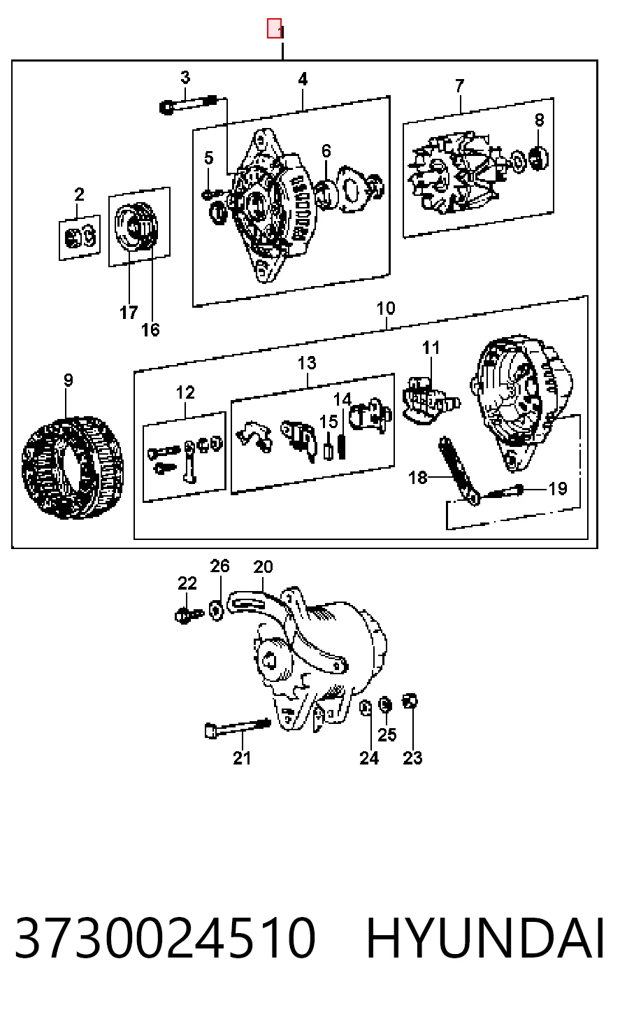 Do koszyka Alternator Mitsubishi Lancer IV C6A, C7A
