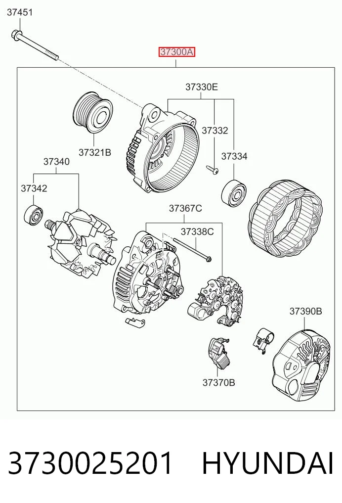 3730025201 Hyundai/Kia Alternator