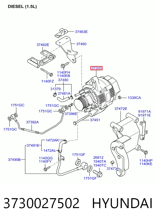Alternator Hyundai Accent III sedana (MC) (2005 - 2012) cena, od 73,21 USD
