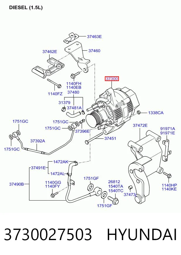 Do koszyka Alternator Hyundai Accent III MC