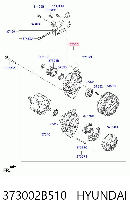 373002B510 Hyundai/Kia Alternator