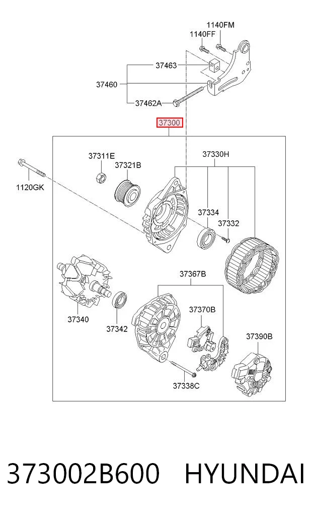 373002B600 Hyundai/Kia Alternator