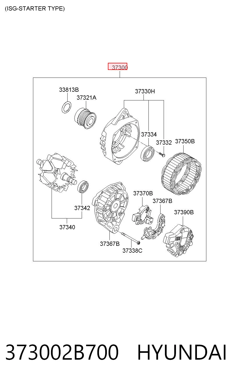 373002B700 Hyundai/Kia Alternator