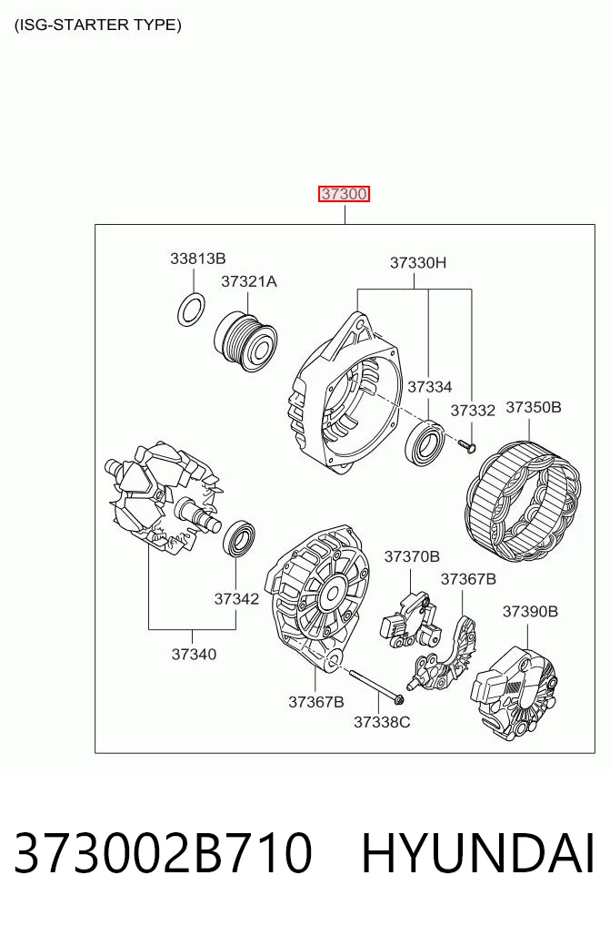 373002B710 Hyundai/Kia Alternator