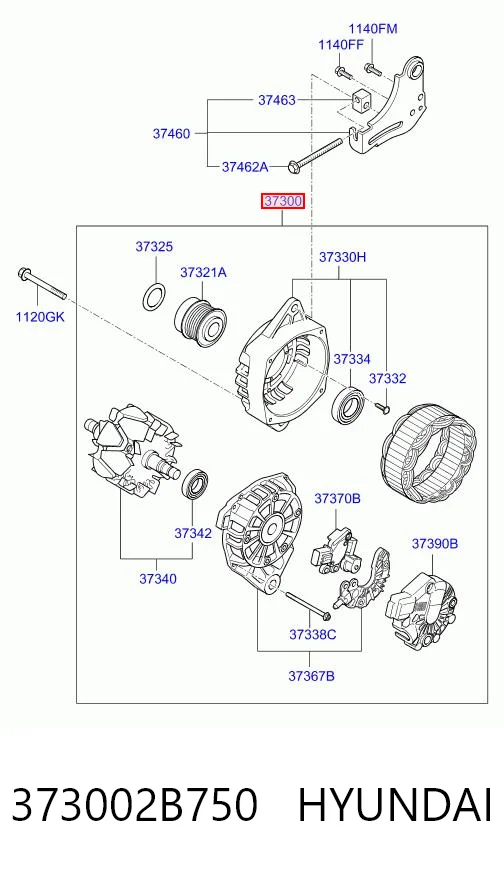 Alternator KIA Forte III sedana (YD) (2012 - 2017) cena, od 135,14 USD