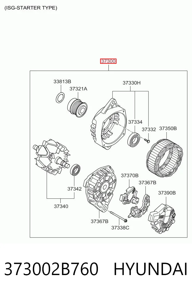 373002B760 Hyundai/Kia Alternator