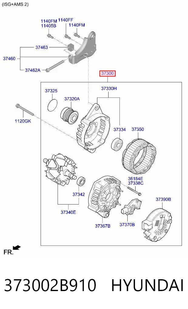 373002B910 Hyundai/Kia Alternator