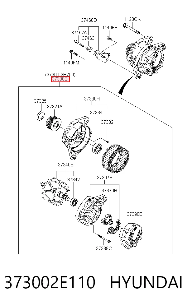 373002E110 Hyundai/Kia Alternator