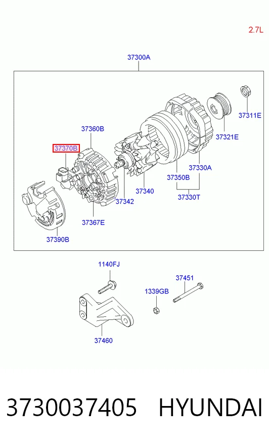 3730037405 Hyundai/Kia Alternator