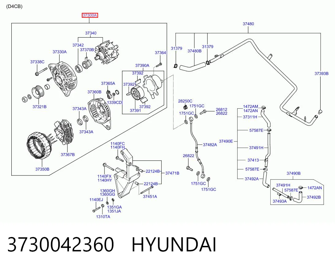 3730042360 Hyundai/Kia Alternator