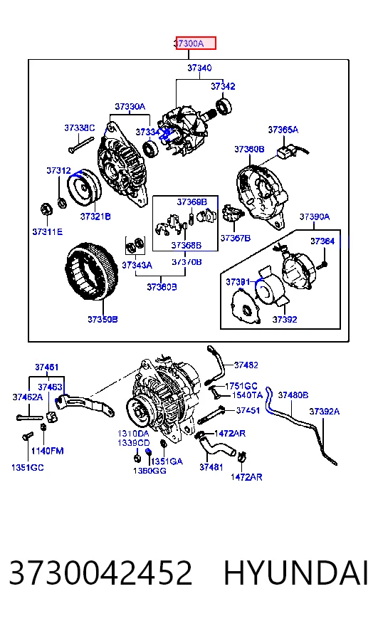 3730042452 Hyundai/Kia Alternator