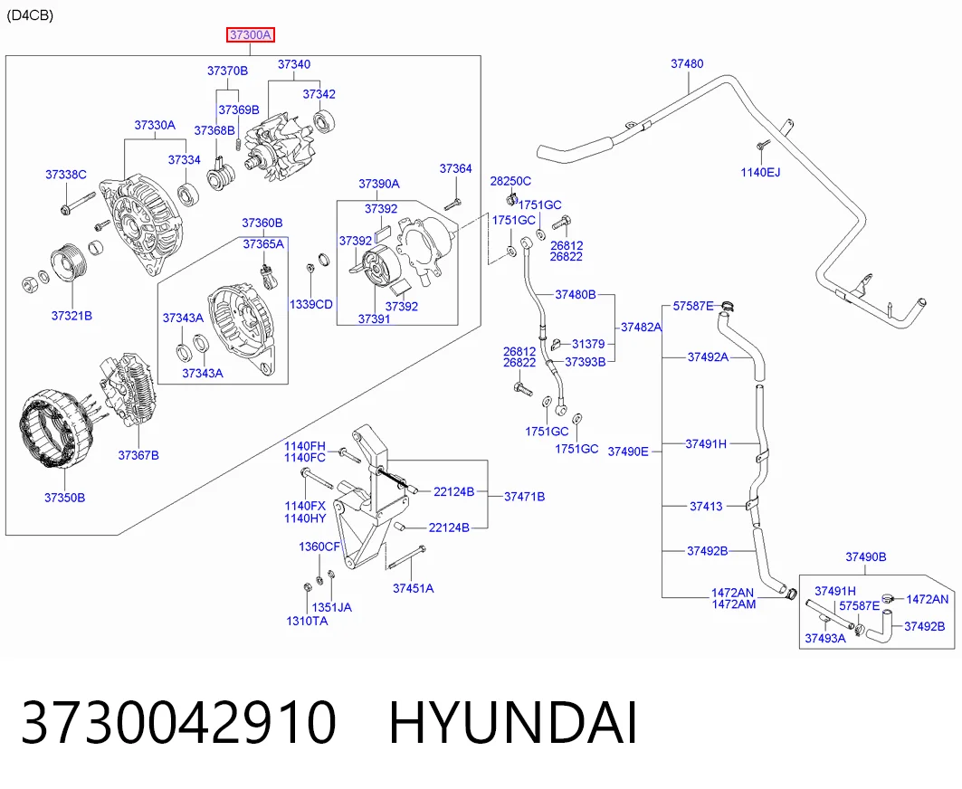 3730042910 Hyundai/Kia Alternator