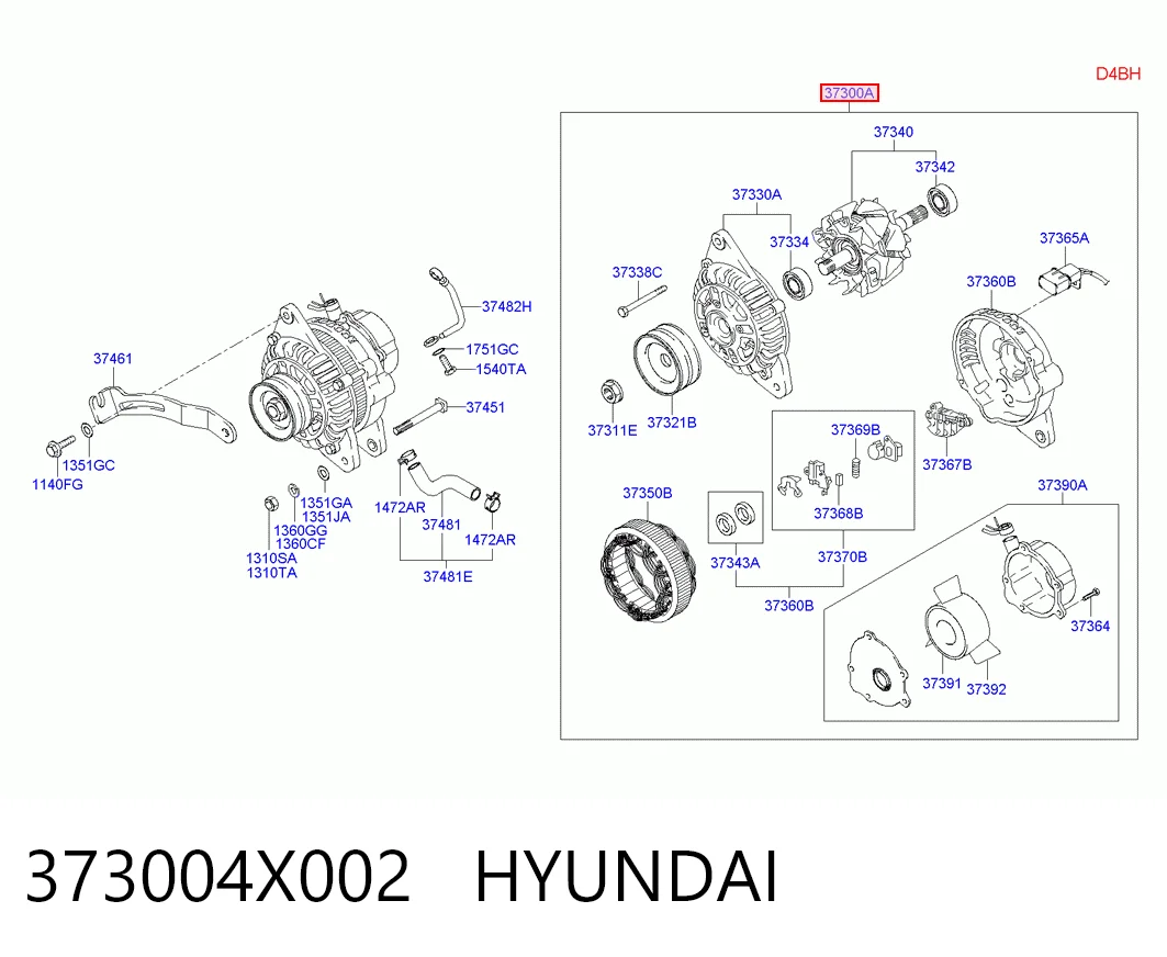 373004X002 Hyundai/Kia Alternator