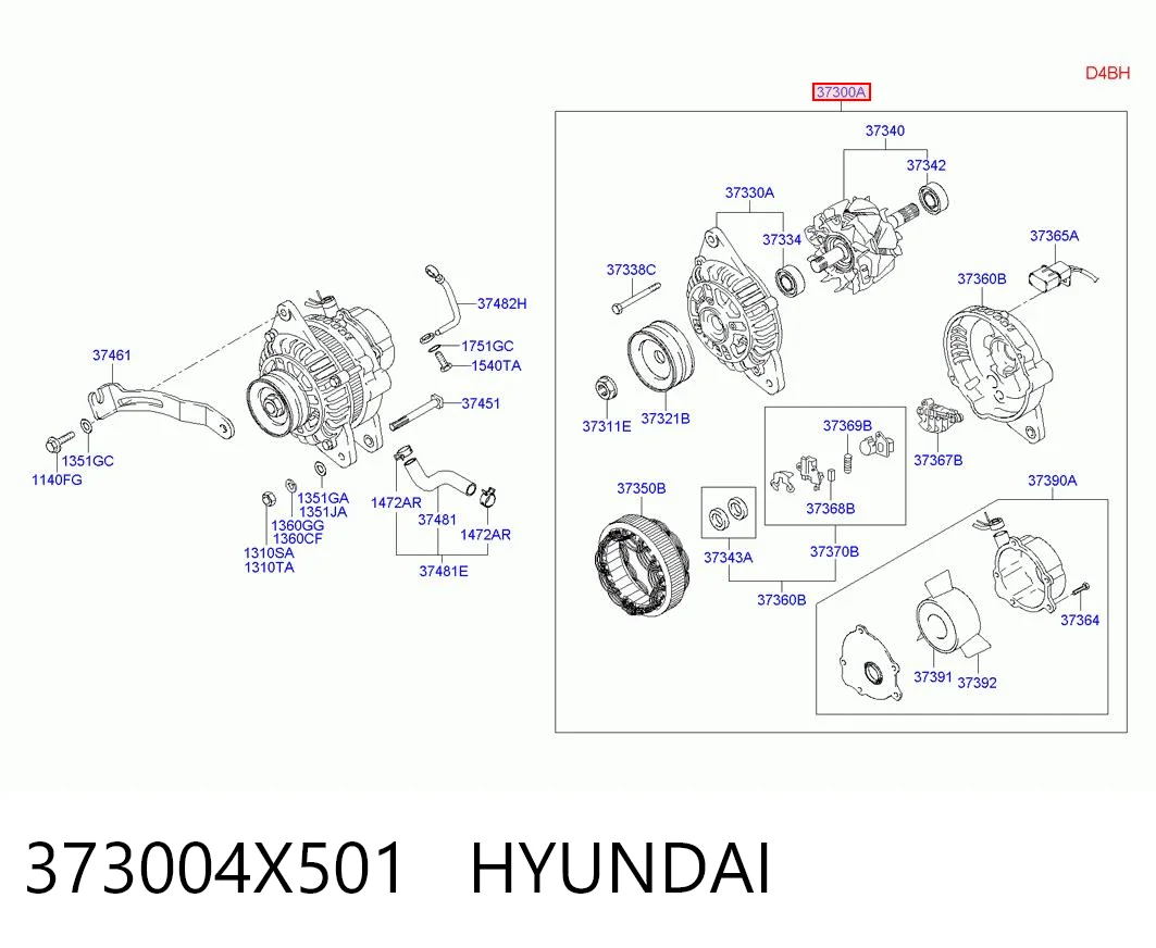 373004X501 Hyundai/Kia Alternator