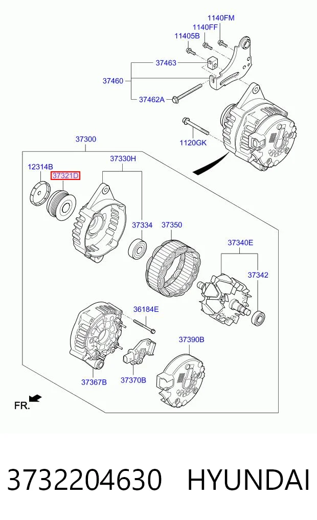 Koło pasowe alternatora Hyundai Tucson III